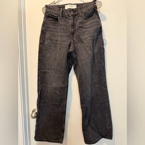 Hollister Women's Curvy High-Rise Baggy Black Jeans NWT 0s Short w25 short